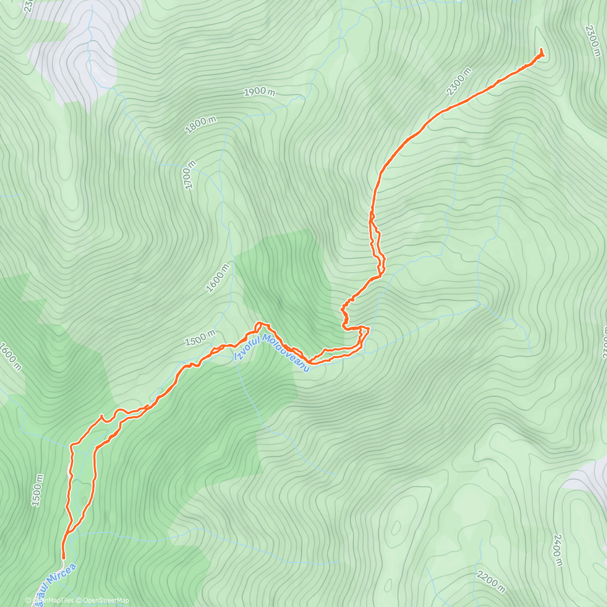 Map of the activity, Vf Moldoveanu