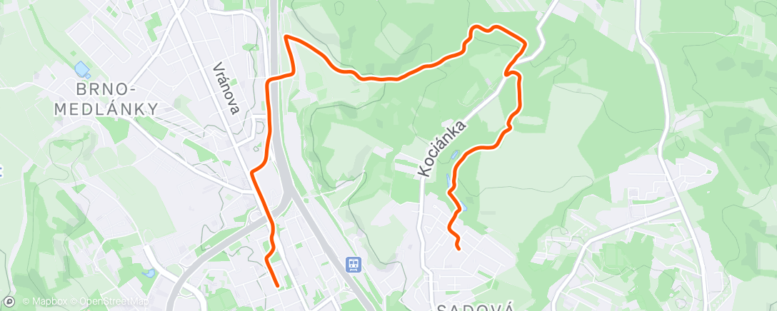 Map of the activity, Afternoon Run