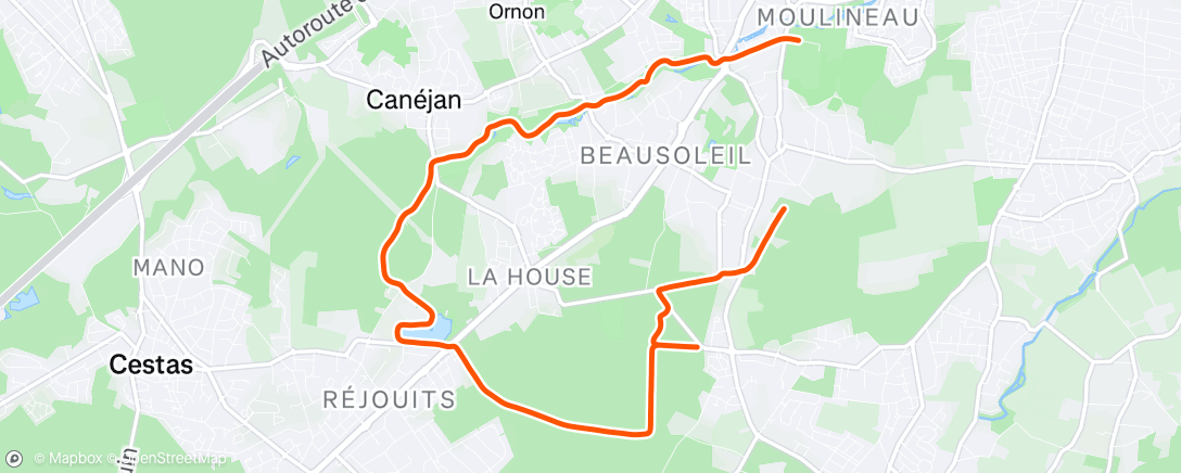 Mapa de la actividad (Footing avec 30min plus rapide)