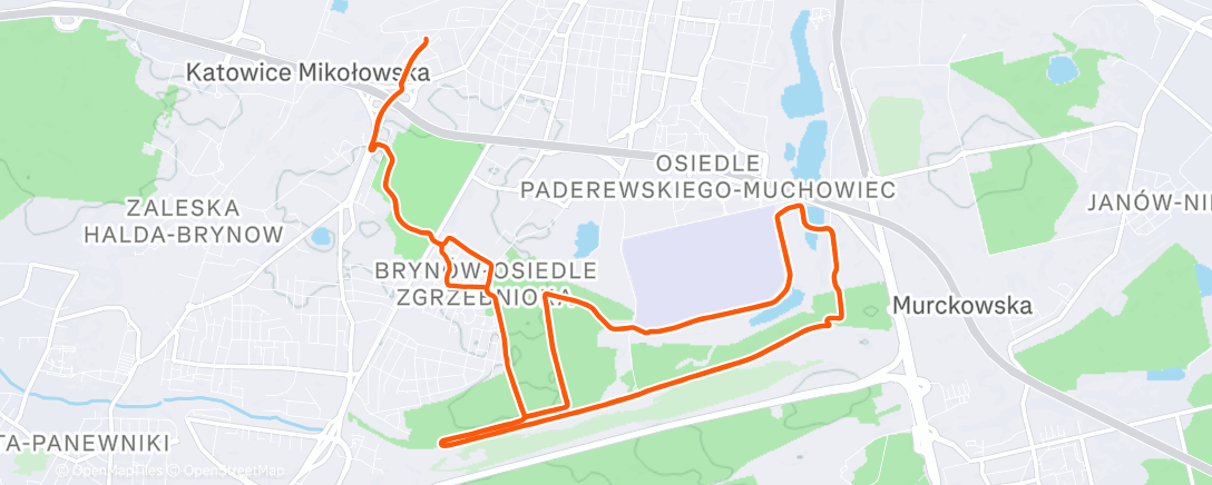 Map of the activity, Katowice Długi Bieg