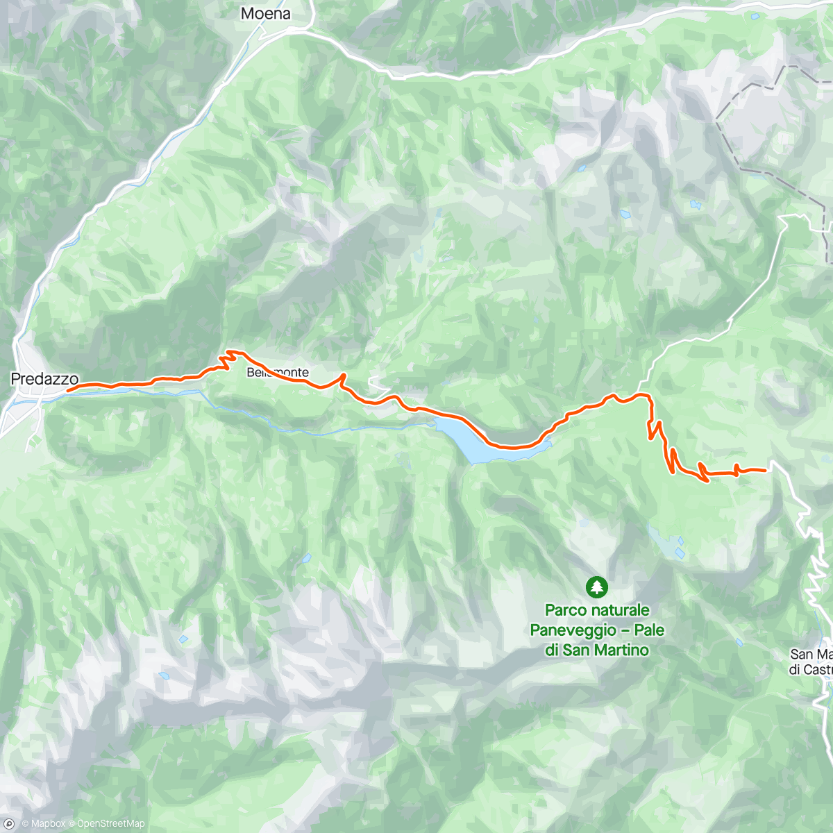 Карта физической активности (ROUVY - Predazzo to Passo Rolle | Italy)