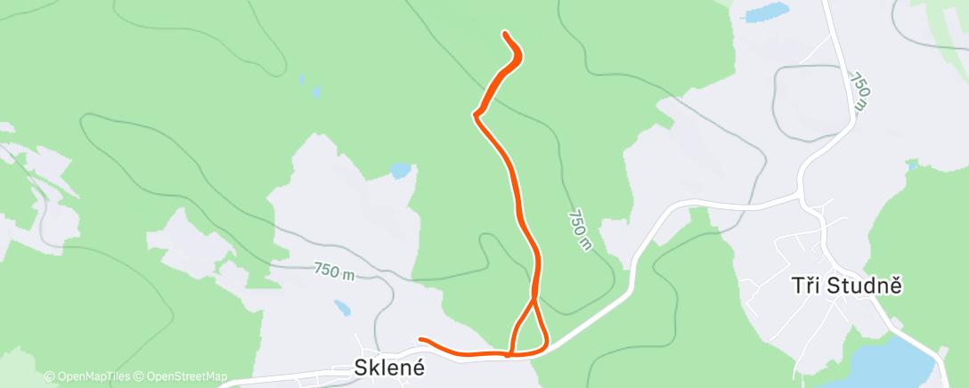 Map of the activity, Tradiční kopce na Skleném