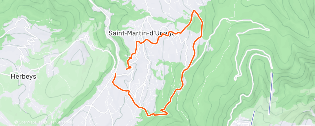 Map of the activity, Course à pied le matin