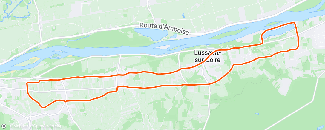 Map of the activity, Course à pied le midi