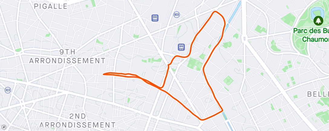 Map of the activity, Took inspo from the Paris marathon kings and did some negative splits this morning!🏆
