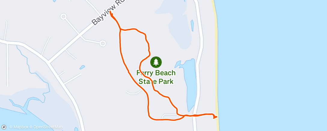 Map of the activity, Ferry Beach