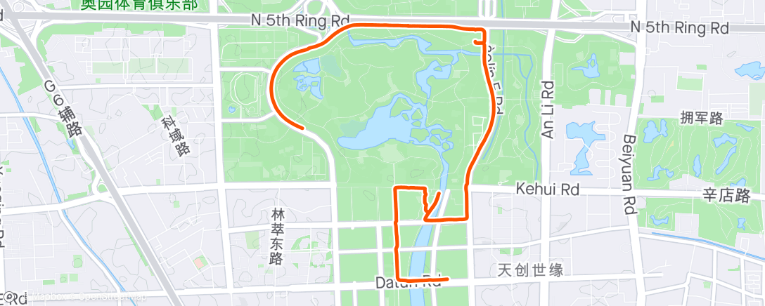 Map of the activity, Rollerblading in Beijing