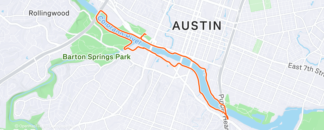 Map of the activity, Afternoon Run