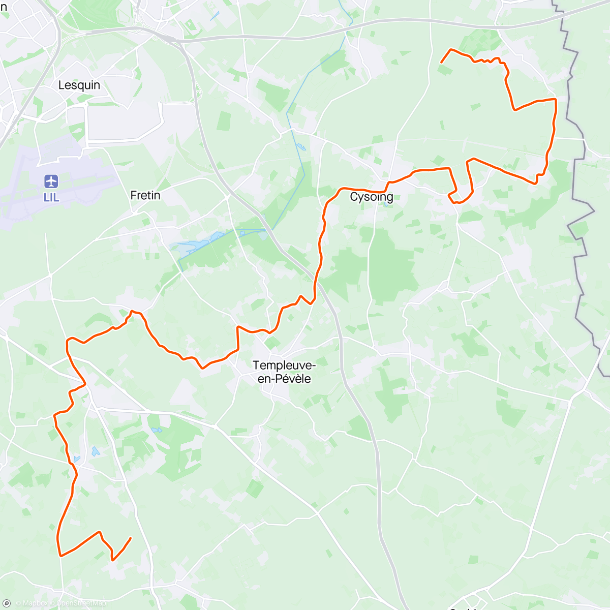 Map of the activity, We steken er wat tempo in op de route van Paris - Roubaix