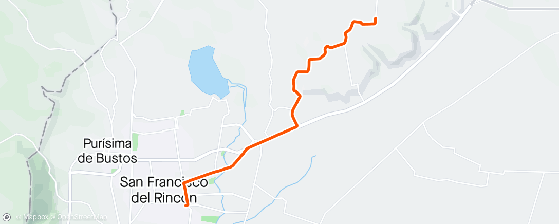 Map of the activity, Vuelta en bicicleta de montaña vespertina