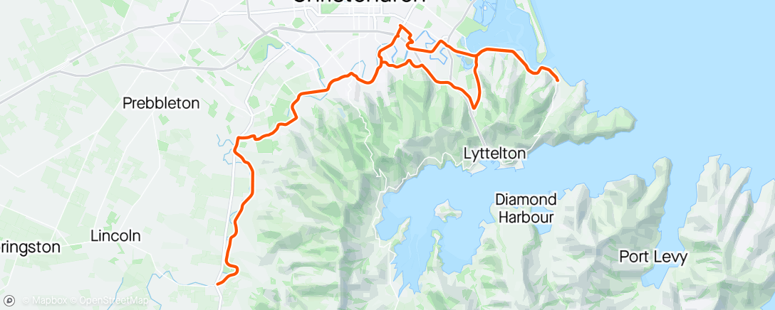 Mapa de la actividad, Afternoon Ride Christchurch, Canterbury ⛅