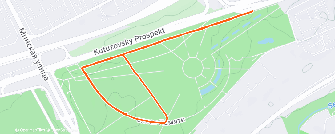 Map of the activity, 5 вёрст Парк Победы