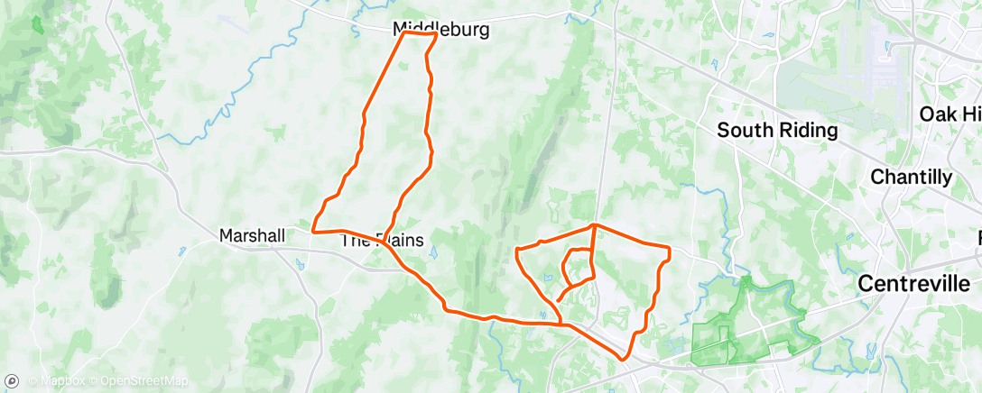 Map of the activity, Afternoon Ride