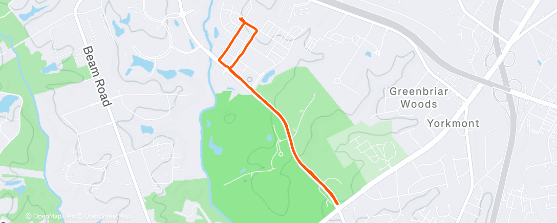 Map of the activity, Afternoon Run