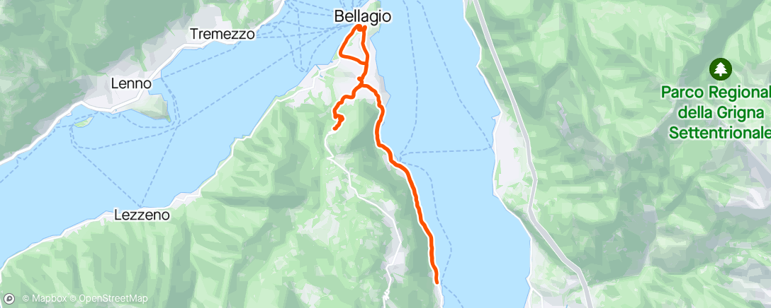 Map of the activity, Works in Bellagio