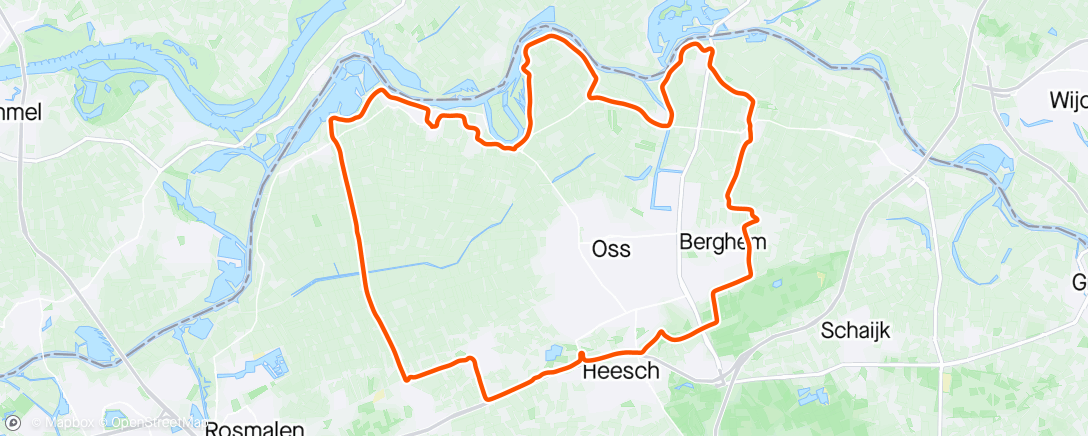 Map of the activity, Solo-rit rondom Oss
