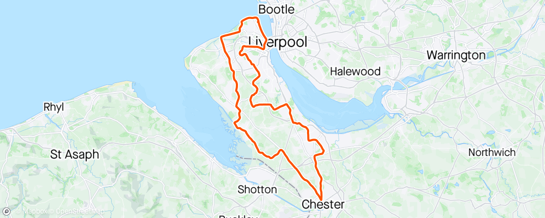 Map of the activity, Wirral / Chester loop