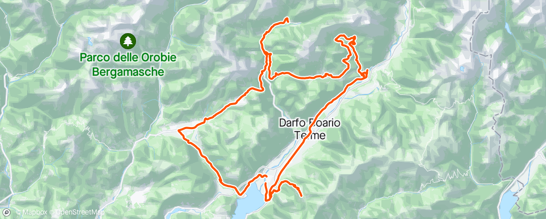 Map of the activity, Val palot , borno,Schilpario, Passo della presolana e tanto caldo !!!!