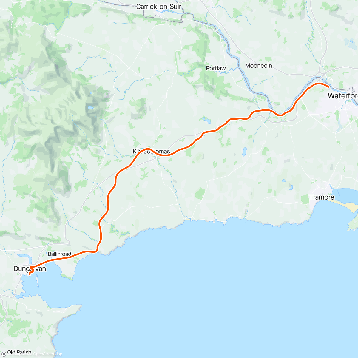Map of the activity, FulGaz - Waterford Greenway