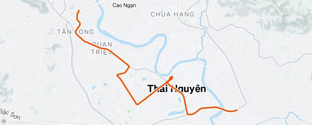 Map of the activity, Afternoon Run