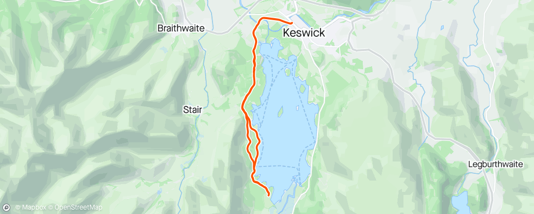 Map of the activity, After work lake run..🏃‍♂️