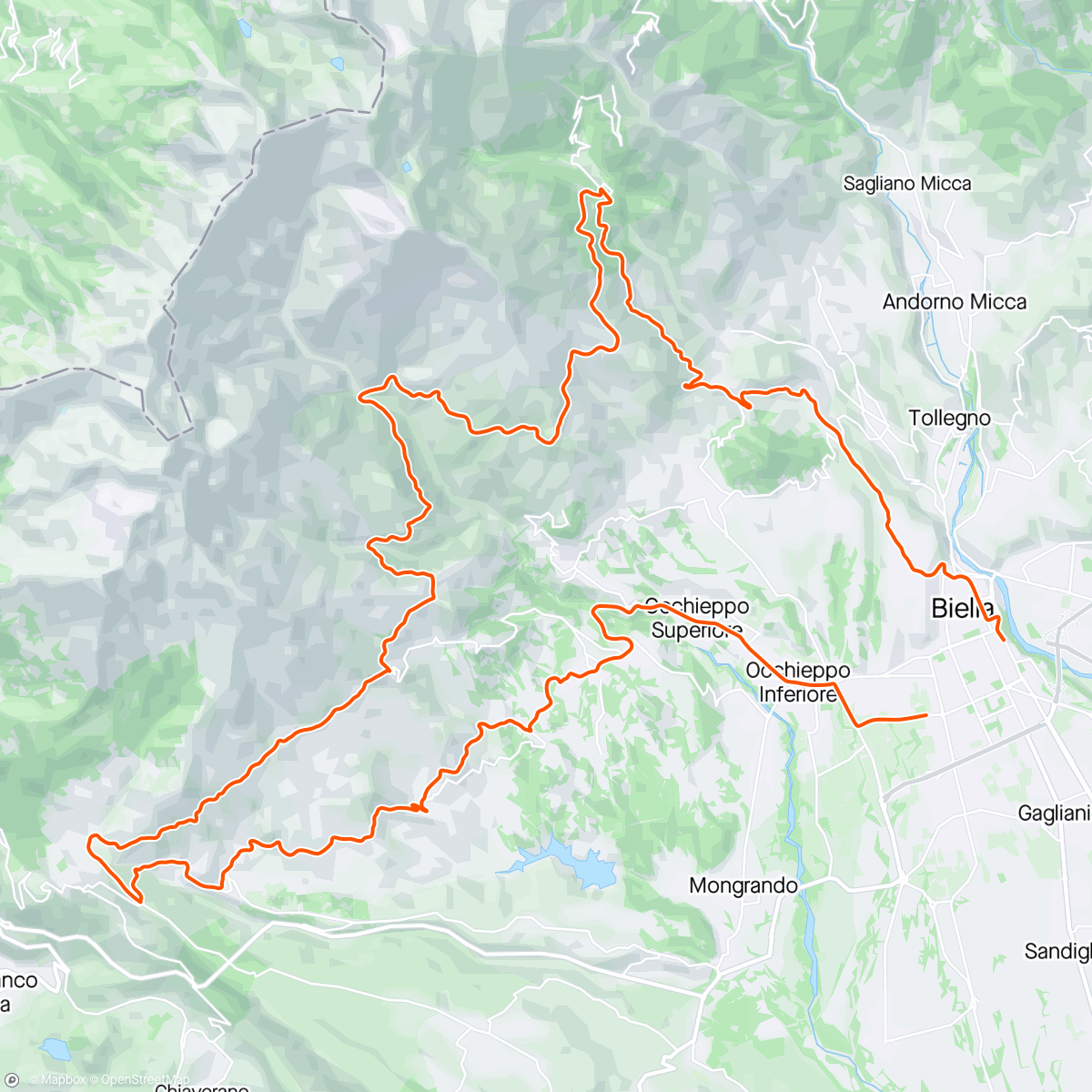 Map of the activity, Tracciolino Oropa