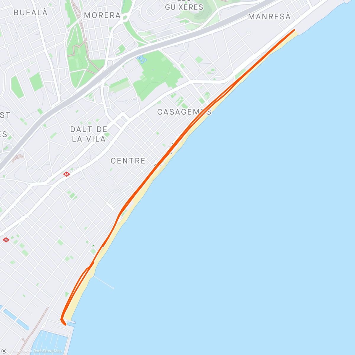 Map of the activity, Estirando las patas por Barcelona