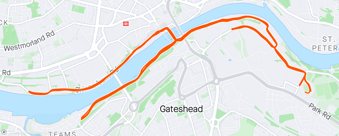 アクティビティ「Newcastle-Gateshead Marathon 2024」の地図