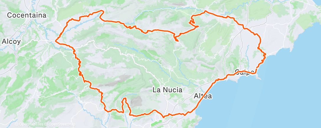 Map of the activity, Stage Calpe #3