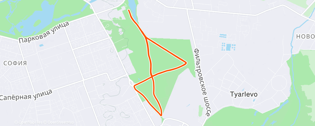 Map of the activity, 3*2000/150"