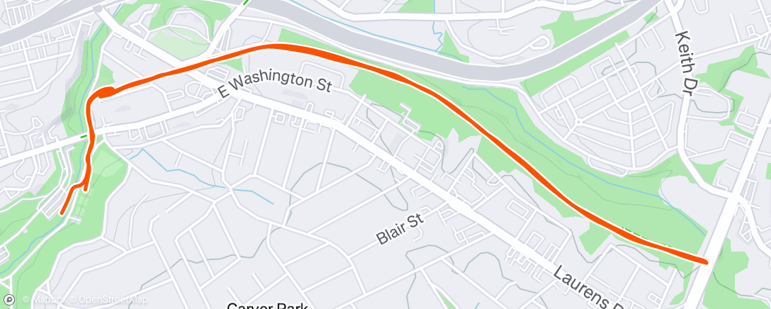 Map of the activity, Afternoon Run