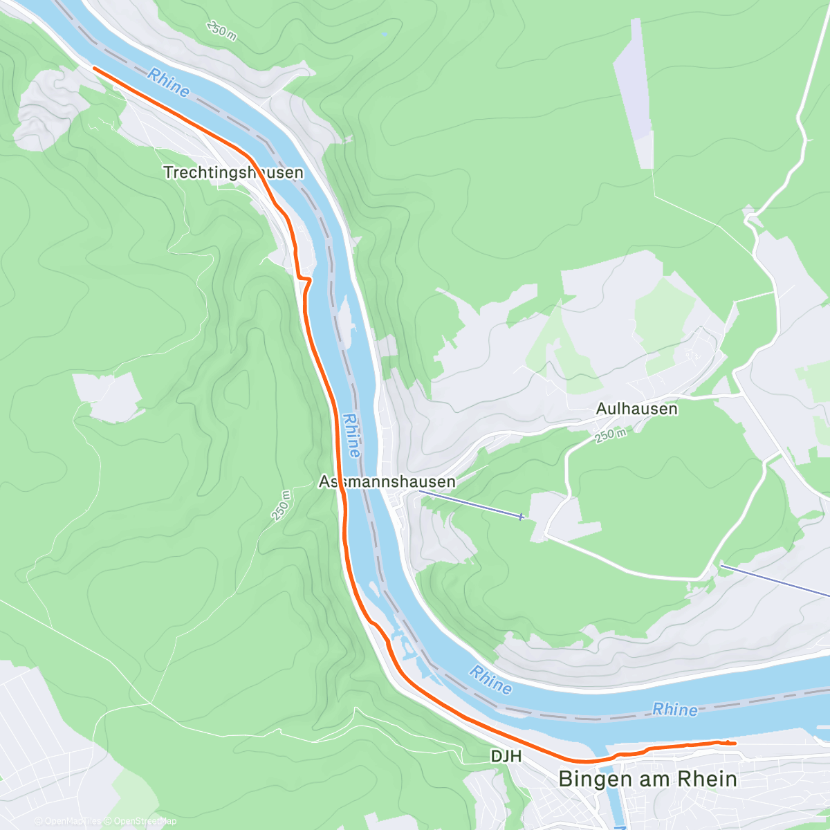 Map of the activity, Longrun Sonntag