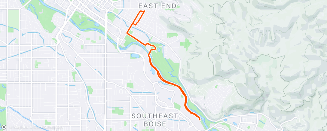 Map of the activity, Afternoon Run