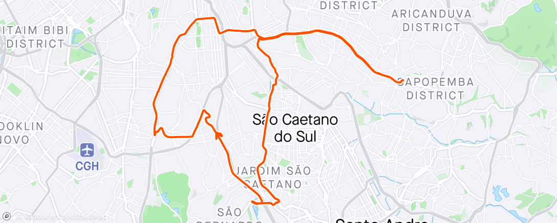 Map of the activity, 43°Pedal de 2024...pedal caveiras trevo Açaí Anchieta