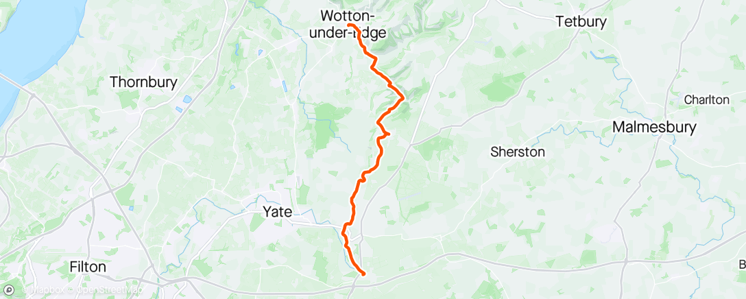 Map of the activity, Cotswolds Way Day 2