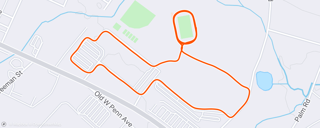 Map of the activity, Afternoon Run