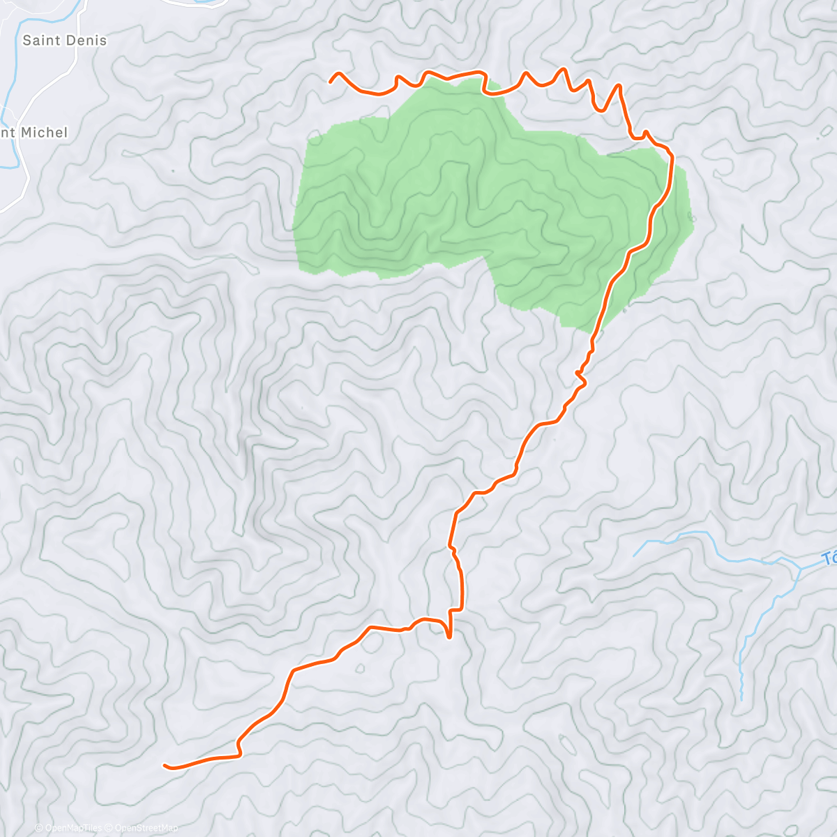 Карта физической активности (Zwift - Mont Ventoux)