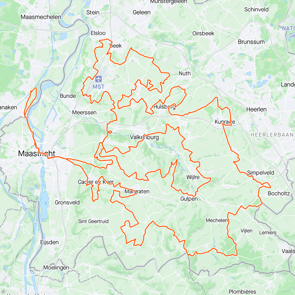 Map of the activity, Laatste lange rit voor de traka met klasbak Bram
