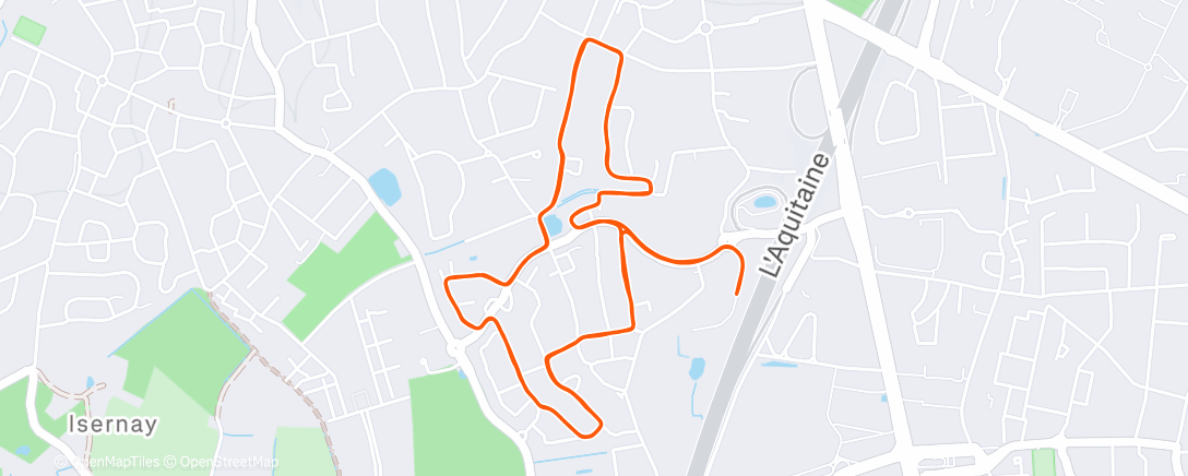 Map of the activity, Course à pied de nuit