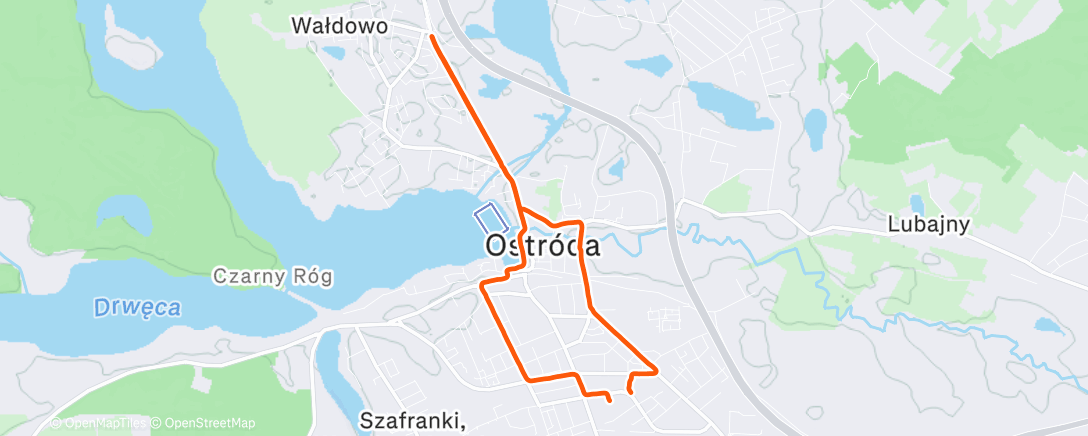 Map of the activity, Afternoon Run