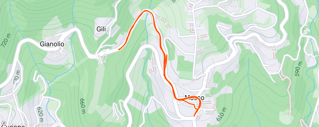 Map of the activity, Morning Run