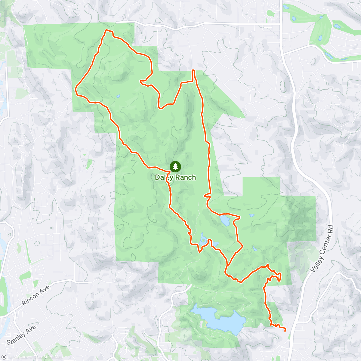 Mapa da atividade, Daley Ranch Thrashing