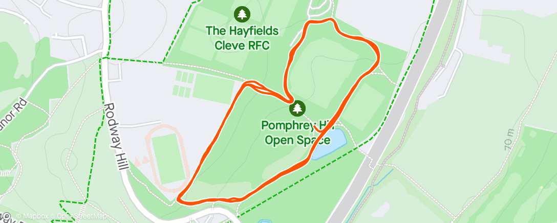 Map of the activity, Pomphrey Parkrun (with Ewa)