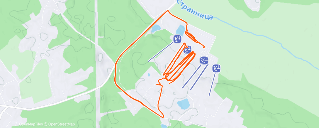 Map of the activity, Заезд на горных лыжах (день)