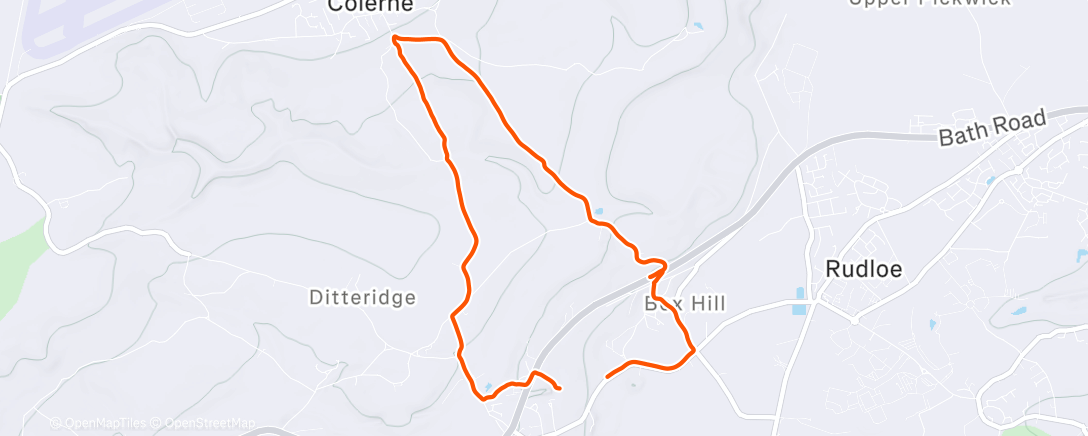 Map of the activity, Afternoon Run