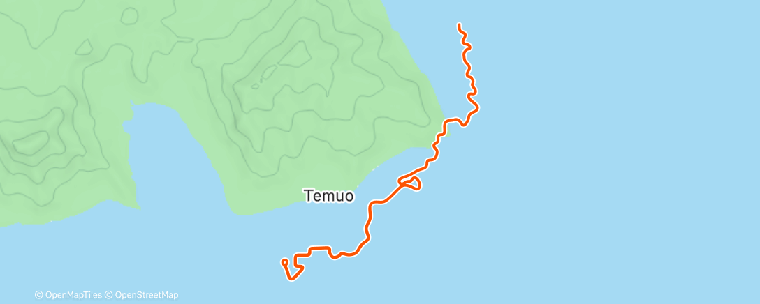 Карта физической активности (Zwift - Group Ride: Break for Biscuits: Banded Recovery Ride (E) on Southern Coast Cruise in Watopia)