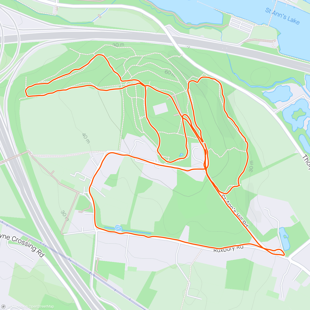 Map of the activity, SRG Hill Club