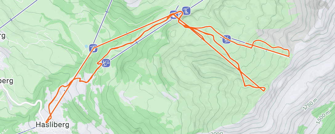 Map of the activity, Morning Alpine Ski