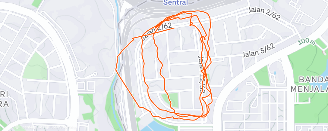 Map of the activity, Outdoor run