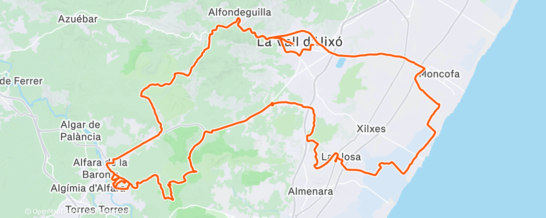 Map of the activity, Morning Ride